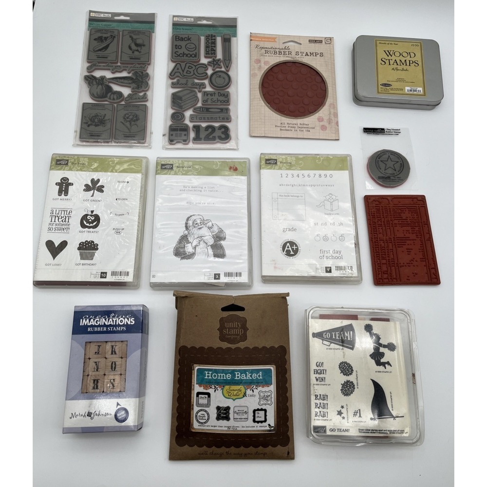 Mixed‎ Lot Cling Rubber Stamps Stampin' Up Hero Arts TPC Studio